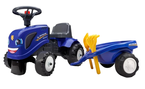 [FA280C] Juguete Tractor NH Modelo T7.315 Con Remolque Azul 1-3 Años 