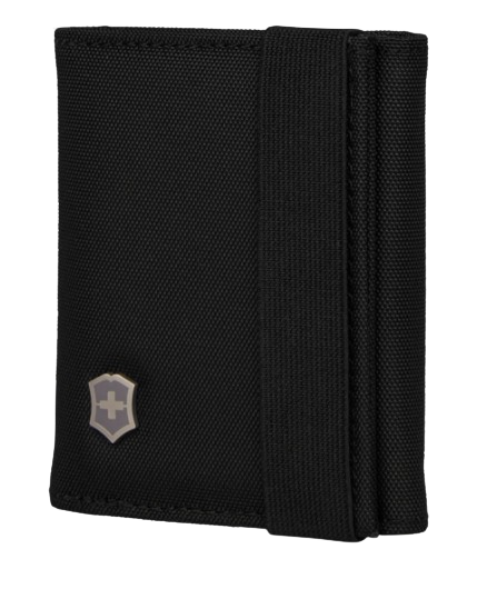 Billetera Negra De Tres Pliegues Con Portadocumentos De Micromalla Victorinox