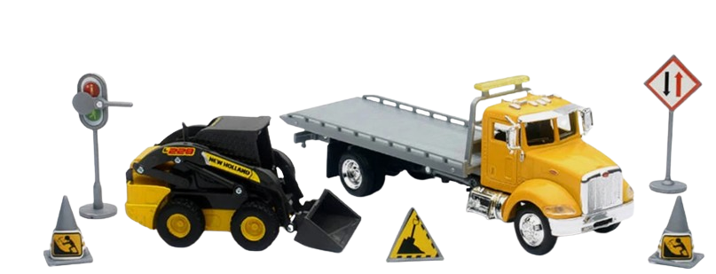 Juguete Camión PeterBilt Plataforma Con Mini Cargador L228 NH