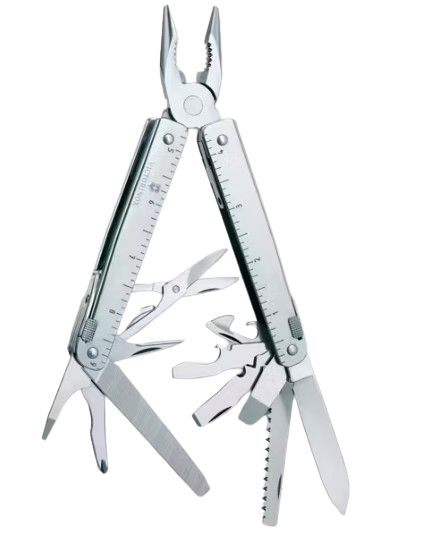 Pinza Multiherramienta SWISS TOOL X Victorinox 26 Funciones Con Funda De Piel Negra