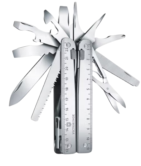 Pinza Multiherramienta SWISS TOOL X Victorinox 26 Funciones Con Funda De Piel Negra