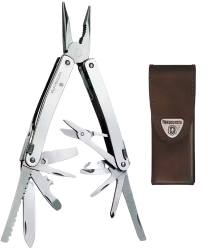 [3.0224.L] Swiss Tools Spirit X En Estuche Piel Café Victorinox